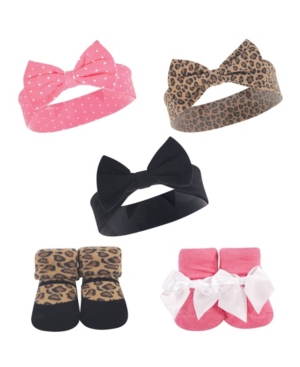 image of Baby Girls 5 Piece Headband and Socks Set
