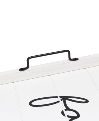 Decorative Wood Serving Tray with Handles - Family