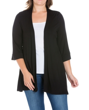 Women's Plus Size Open Front Cardigan