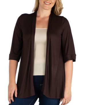 Women's Plus Size Open Front Cardigan