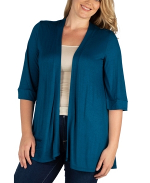 Women's Plus Size Open Front Cardigan