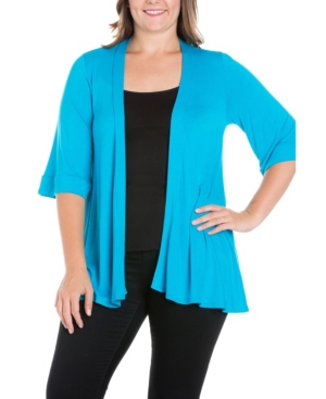 Women's Plus Size Open Front Cardigan