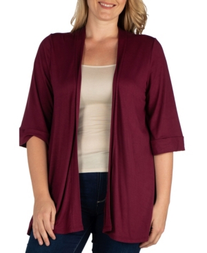 Women's Plus Size Open Front Cardigan