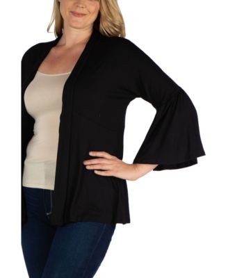 Plus Size Flared Open Front Cardigan Sweater