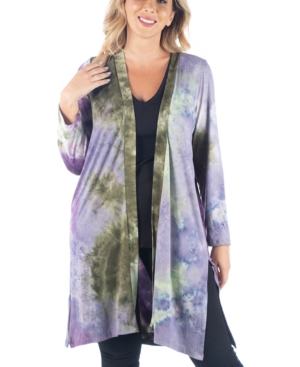 Women's Plus Size Tie Dye Cardigan
