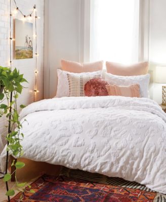 Peri Home Chenille Leopard Duvet Cover Sets Bedding In White