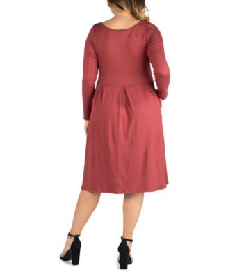 Women's Plus Size Fit and Flare Midi Dress