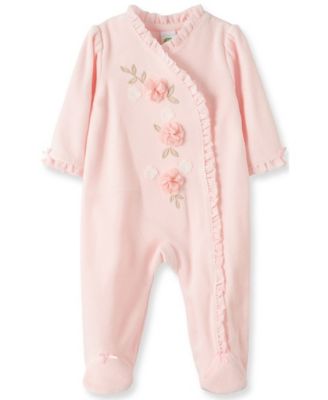 Little Me - Litte Me Baby Girl 3D Flower Footie