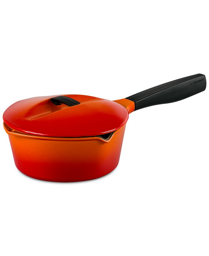 La Creuset Cast Iron Enamel 5.5 Inches Wide Salmon-colored Bowl or Saucepan  14 With Lid and Handle Made in France 