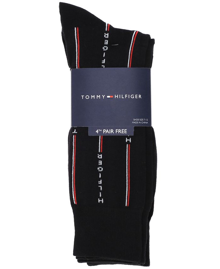 Tommy Hilfiger Men's 4-Pack Logo Pinstripe Dress Socks - Macy's