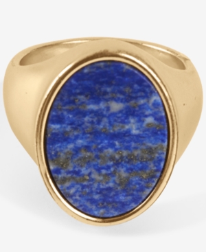 image of Lucky Brand Gold-Tone Lapis Signet Ring