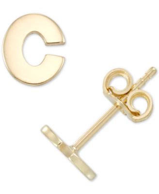 Initial Stud Earrings in 10k Gold