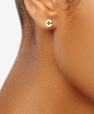 Initial Stud Earrings in 10k Gold