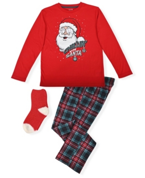 image of Big Boy-s 2 Piece Santa Pajama Set with Socks