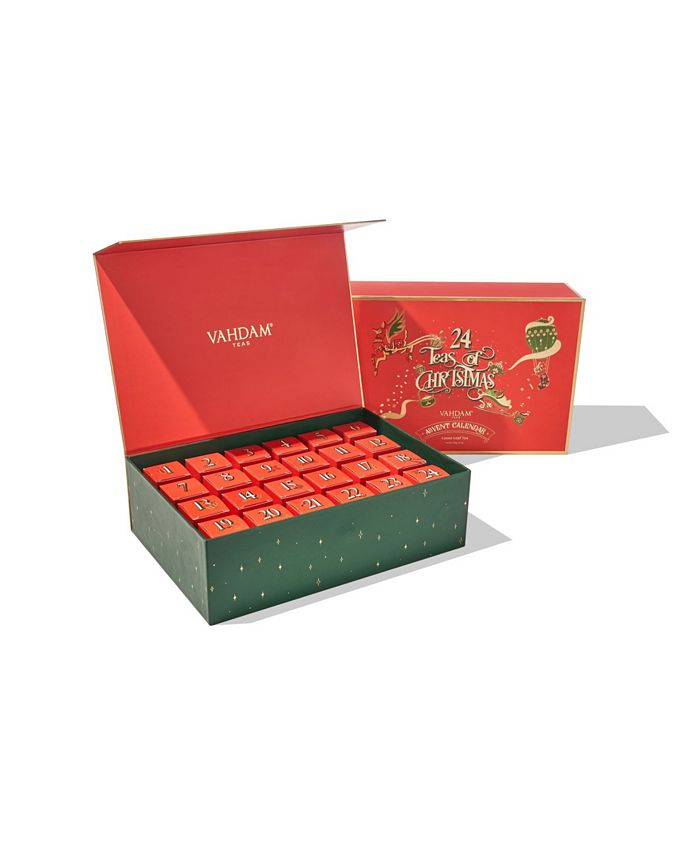 Vahdam Teas Christmas Advent Calendar Loose Leaf Tea Gift Set, 24 Piece