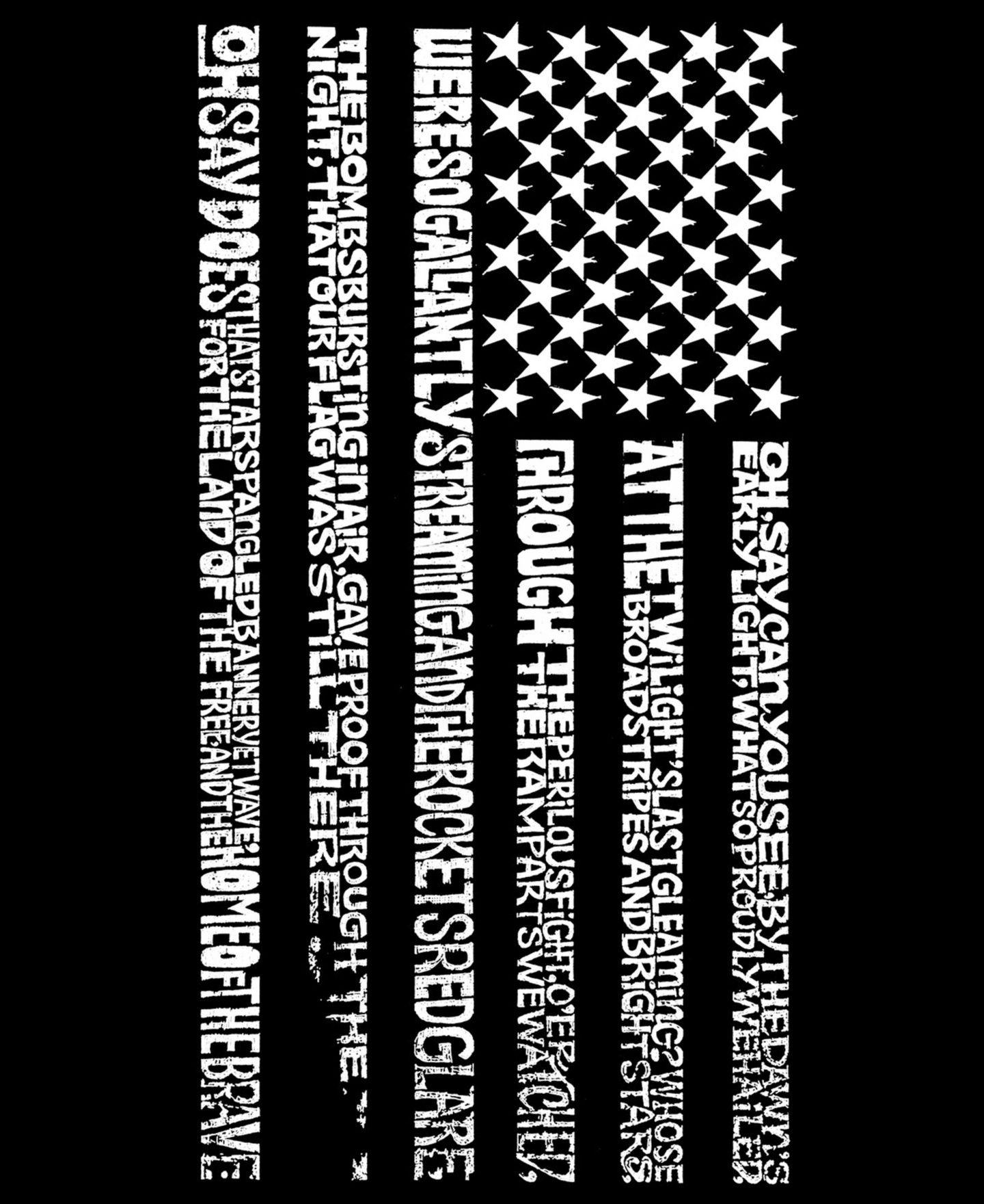 Женская толстовка LA Pop Art Word Art Crewneck National Anthem Flag, цвет: Чёрный — фото 2
