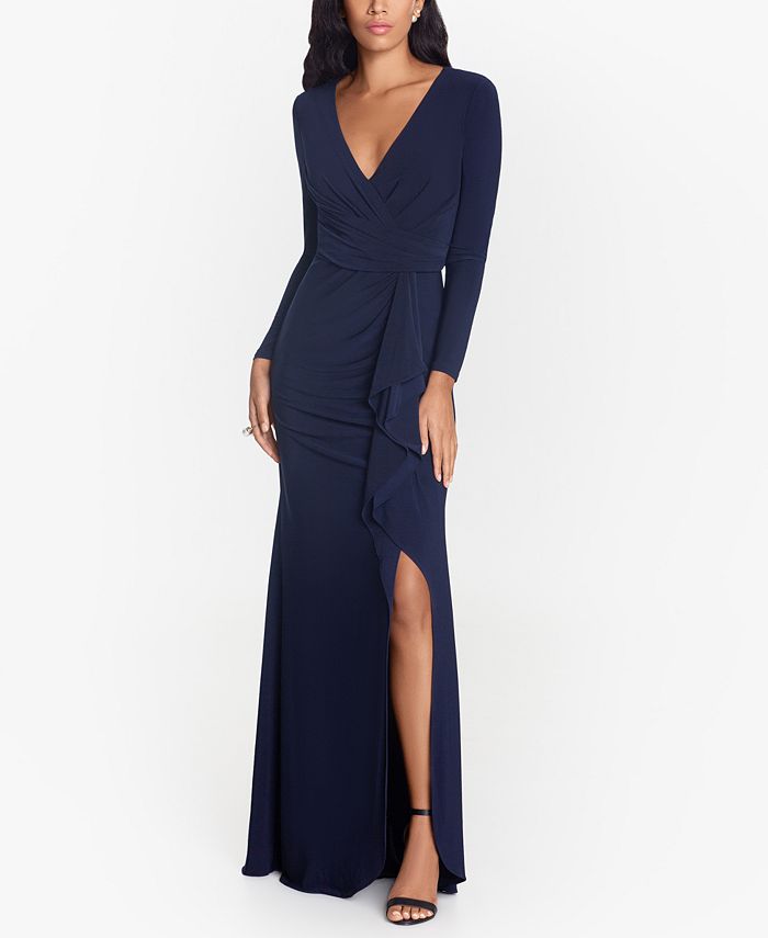 high slit evening gown