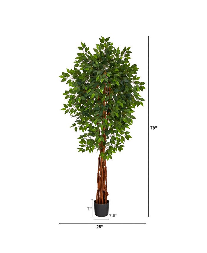 Nearly Natural Super Deluxe Ficus Artificial Tree with Natural Trunk ...