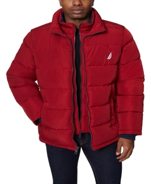 Nautica Men's Puffer with Bib Insert Jacket