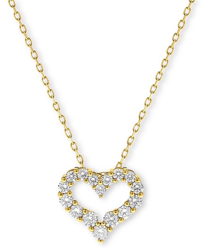 Macy's - Diamond Heart Pendant Necklace (1/2 ct. t.w.) n 14K Gold or 14K White Gold