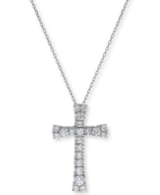 macy's white gold cross necklace