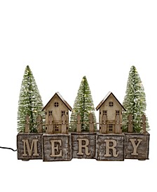 10" Battery Operated LED Merry Christmas Village Scene