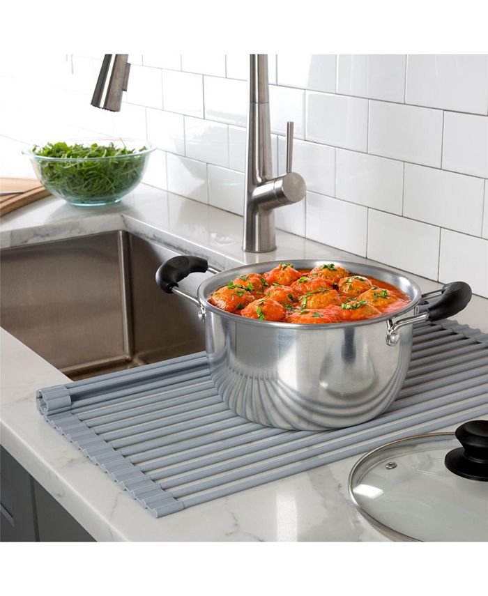 Kitchen Details Silicone Coated Roll Up Over The Sink Drying Rack - Macy's