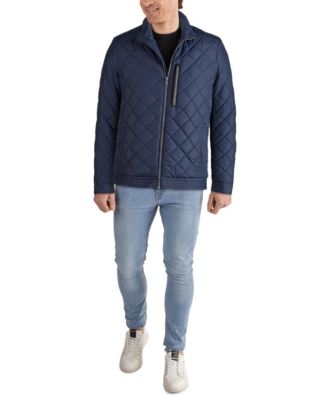 Cole Hann Men's Diamond Quilt Jacket with Faux Sherpa Lining - Macy's