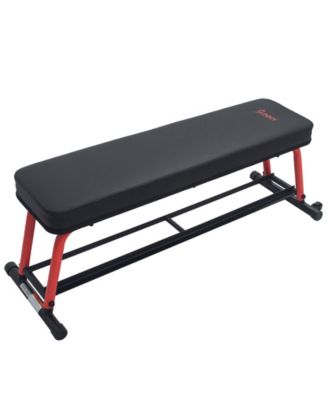Power Zone Strength Flat Bench with 550 lb Max Weight, Dumbbell Rack and Transport Wheels