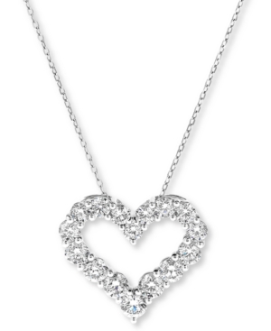 image of Diamond Heart Pendant Necklace (2 ct. t.w.) in 14k White Gold