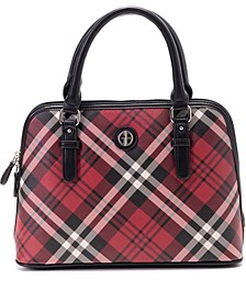 Saffiano Plaid Dome Satchel, Created for Macy's