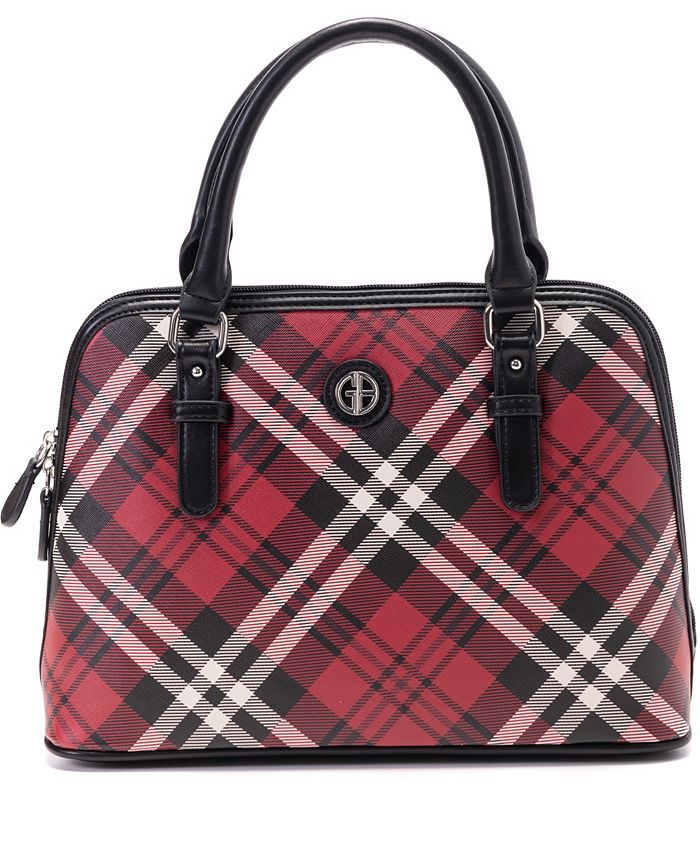 Saffiano Plaid Dome Satchel, Created Macy's & Reviews - & Accessories - Macy's