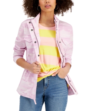 Style & Co Camouflage Utility Jacket Created for Macy's