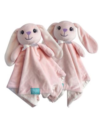 Snoogie Boo 2-Pack Lovey and Security Blanket with Stuffed Animal Style, 18" x 18"