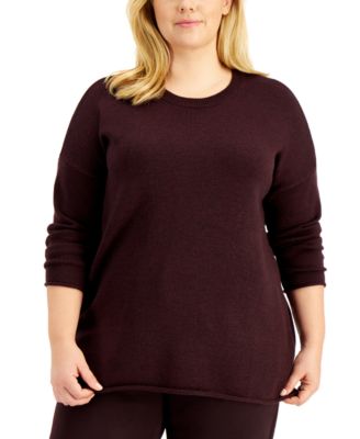 Eileen Fisher - Plus Size Crewneck Tunic Sweater