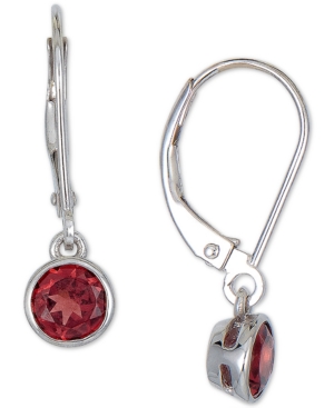 image of Rhodolite Garnet Leverback Drop Earrings (1-1/5 ct. t.w.) in 14k White Gold