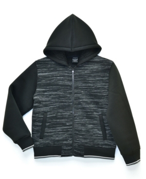 Big Boys William Space Dye Sherpa Lined Fleece Zip Up Jacket with Hood Made For Macy's