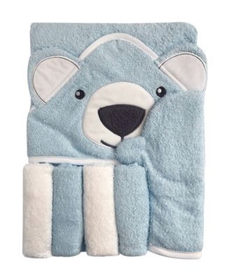 Snoogie Boo Baby Premium Cotton Hooded Towel Wash Mitt Washcloth Set Bedding