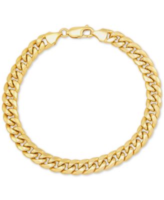 7 1 2 9 1 2 Miami Cuban Link Chain Bracelet 7mm In 10k Yellow Gold Or 10k White Gold