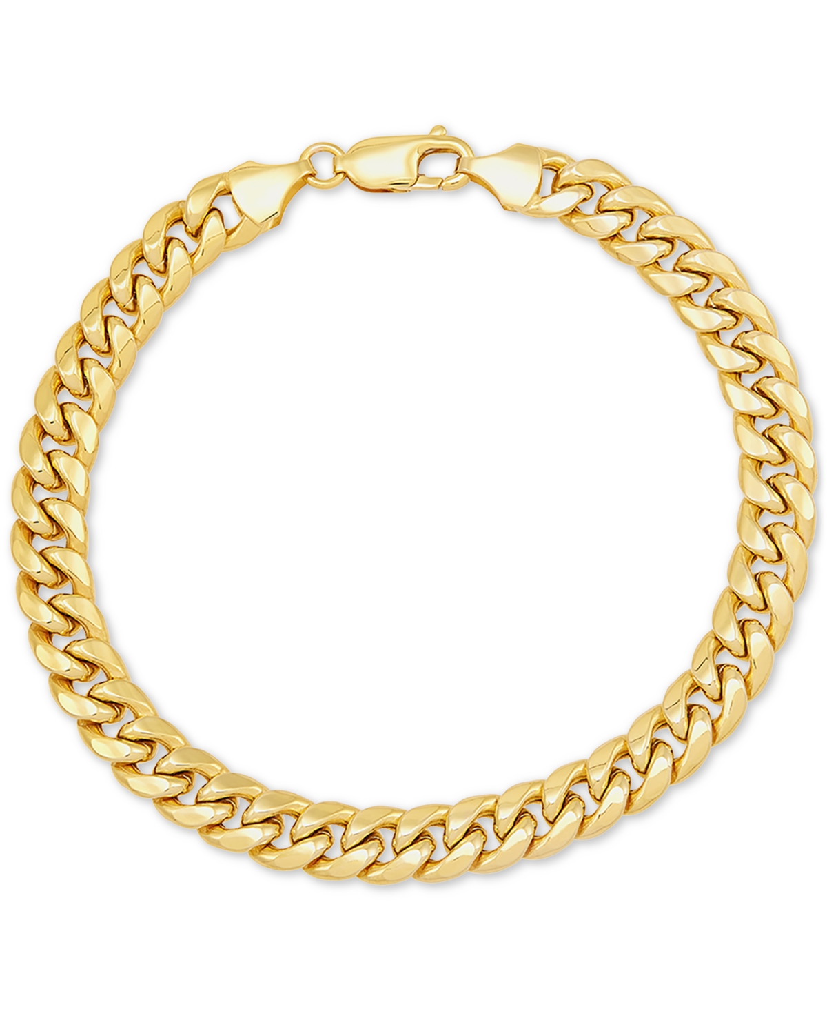 Shop Italian Gold Men's Miami Cuban Link 9-1/2" Chain Bracelet (7mm) In 10k Gold In Yellow Gold