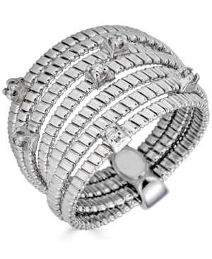 image of Diamond Accent Multirow Statement Ring in Sterling Silver