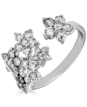 image of Diamond Flower Cuff Ring (1-1/4 ct. t.w.) in 14k White Gold