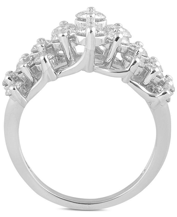 Macy's - Diamond Cluster Statement Ring (3 ct. t.w.) in 10k White Gold or 10K Yellow Gold