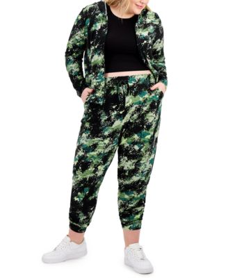 FULL CIRCLE TRENDS - Trendy Plus Size Printed Hoodie & Joggers Set