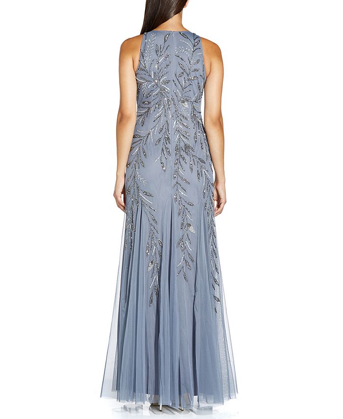 Adrianna Papell Beaded Halter Gown & Reviews - Dresses - Women - Macy's