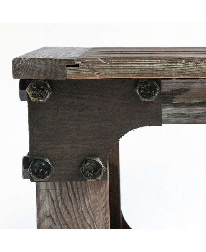 Vintiquewise Industrial Wagon Style Small Rustic End Table with Storage