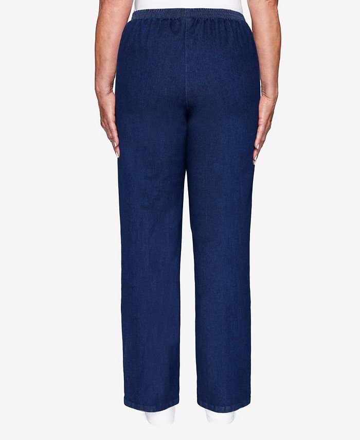 Alfred Dunner Women's Plus Size Denim Friendly Proportioned Medium Pant