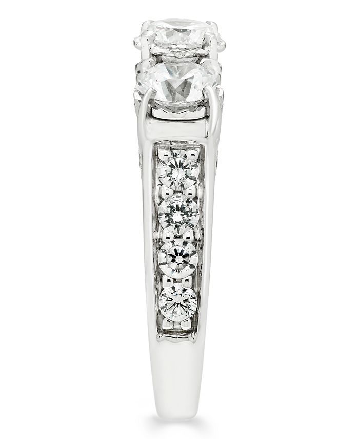 Macy's 3 Carat Diamond 3-Stone Ring in 14K White Gold - Macy's
