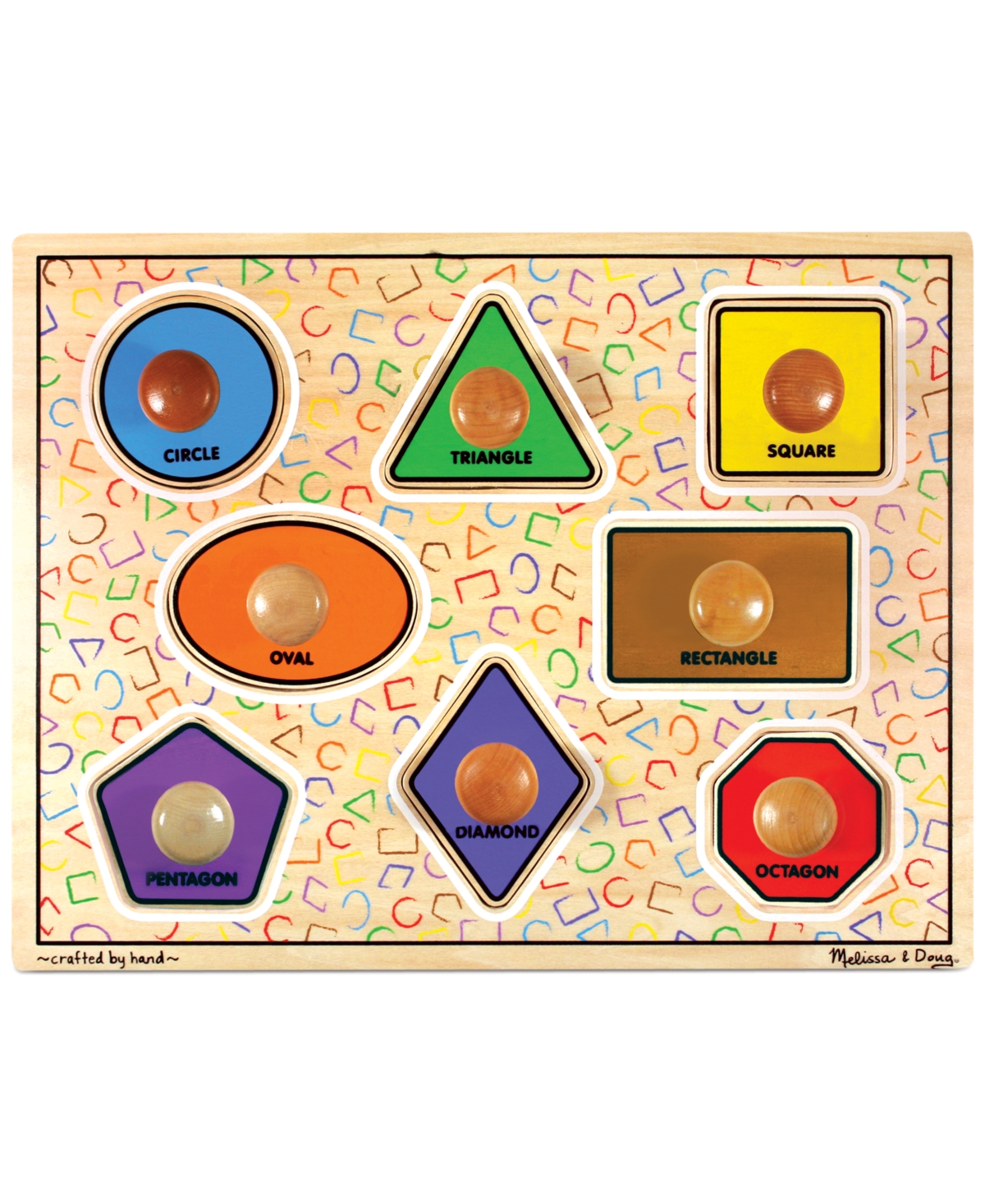 Melissa & Doug Kids Toy, Large Shapes Jumbo Knob Puzzle In Multi