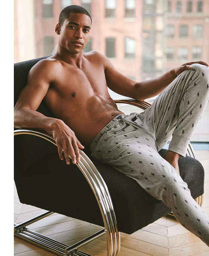 Men's Lightweight Cotton Logo Pajama Pants - thumbnail 5